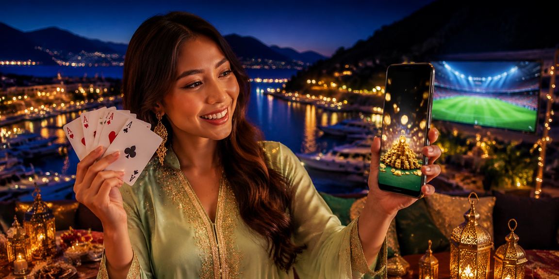 Peminat pertaruhan bola sepak menikmati suasana Hari Raya di Langkawi dengan telefon bimbit