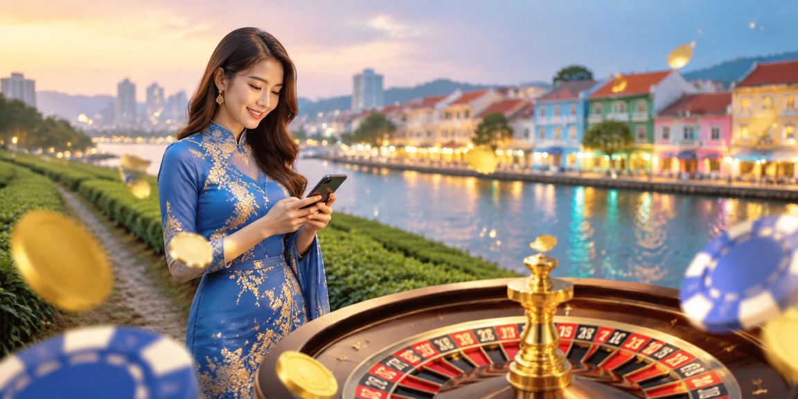 Pemain blackjack menikmati suasana kasino dan mudah alih di Penang